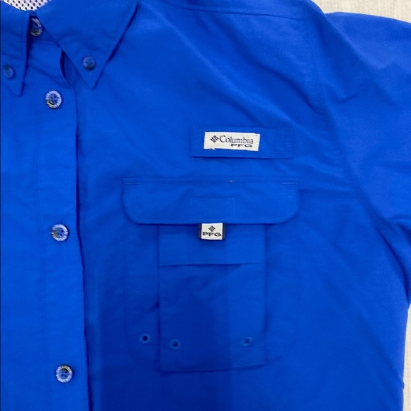 Vibrant Blue Women's Button Down Shirt - Picture 2 of 7